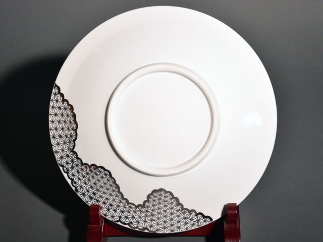 有田烧 大装饰画盘 - 色绘兔图,小畑裕司手绘