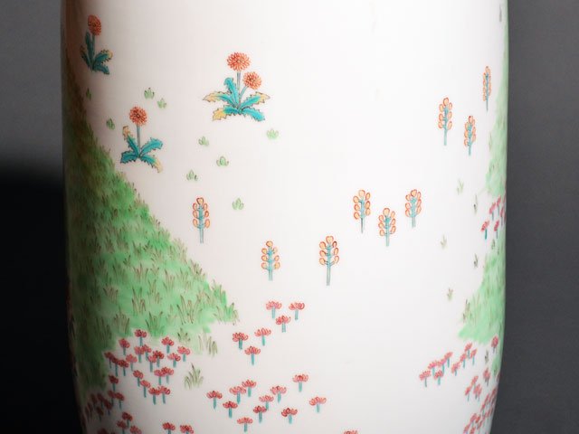 Arita Ware Large Decorative Vase - Iroe Mountain Scenery, by Obata Yuji