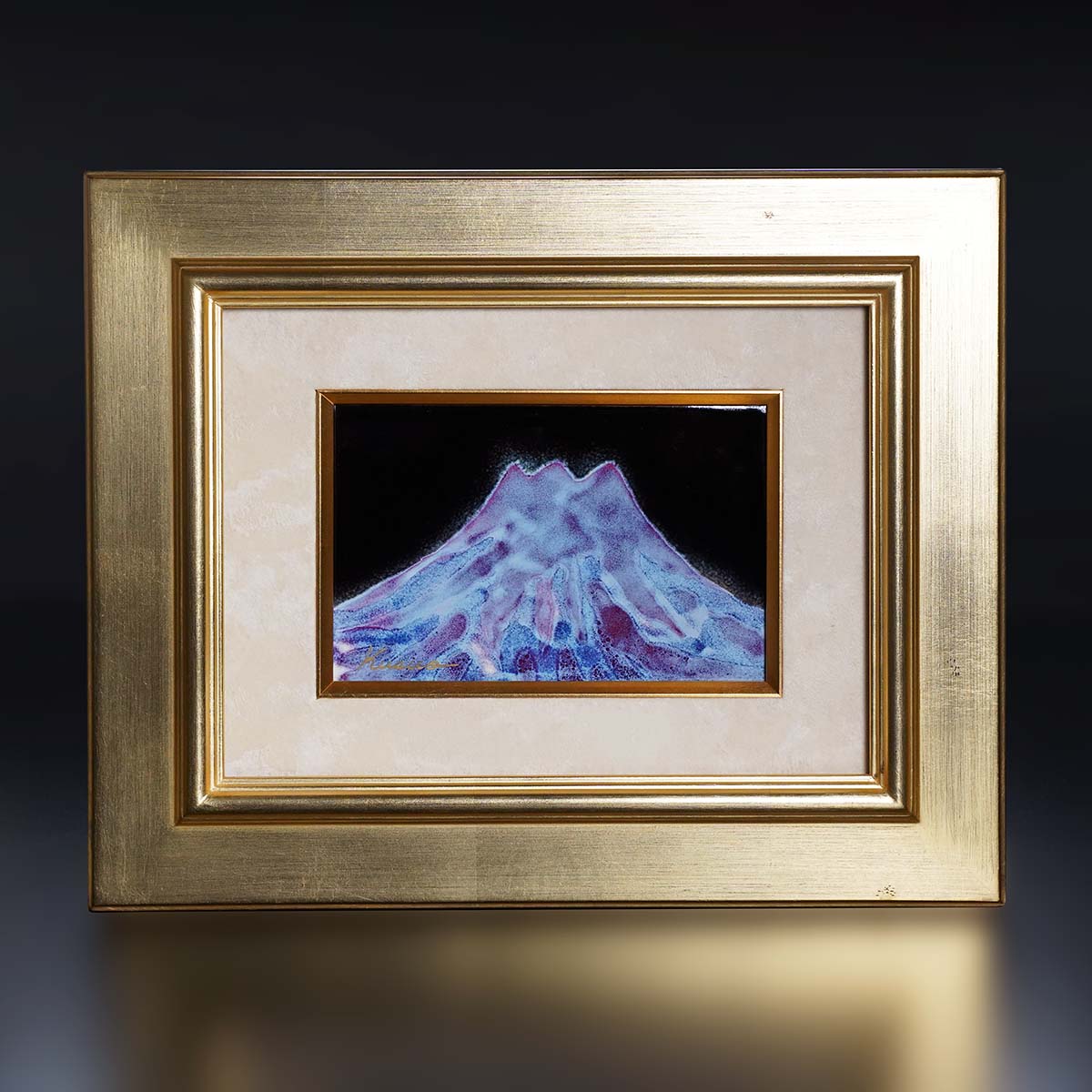 Shinemon Kiln Ceramic Framed Artwork "Myojo Fuji" - Venus and Mount Fuji, Arita Ware