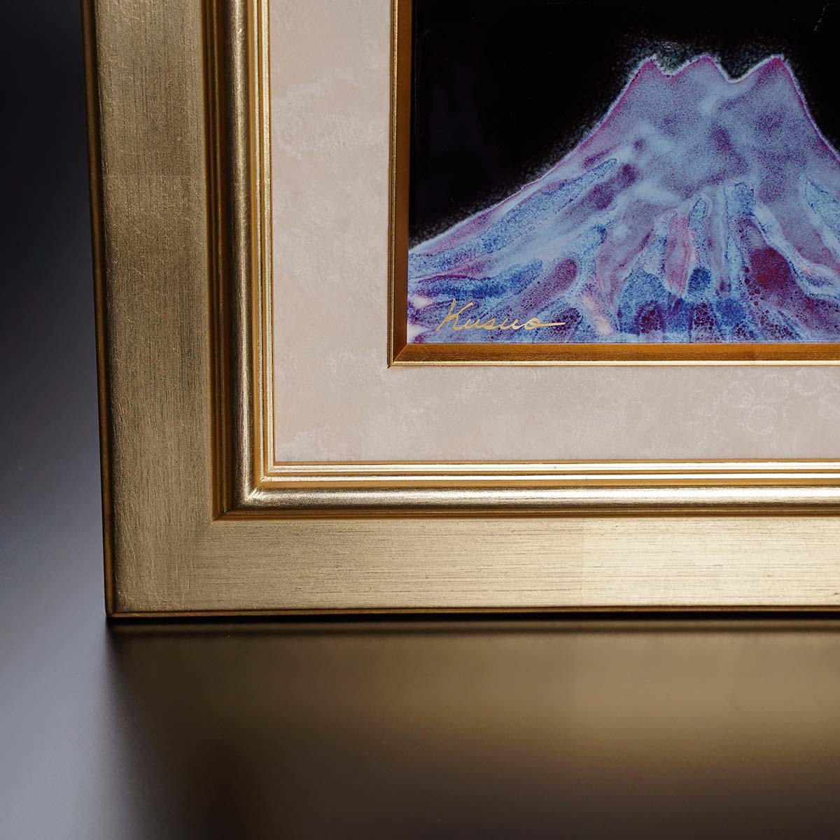 Shinemon Kiln Ceramic Framed Artwork "Myojo Fuji" - Venus and Mount Fuji, Arita Ware