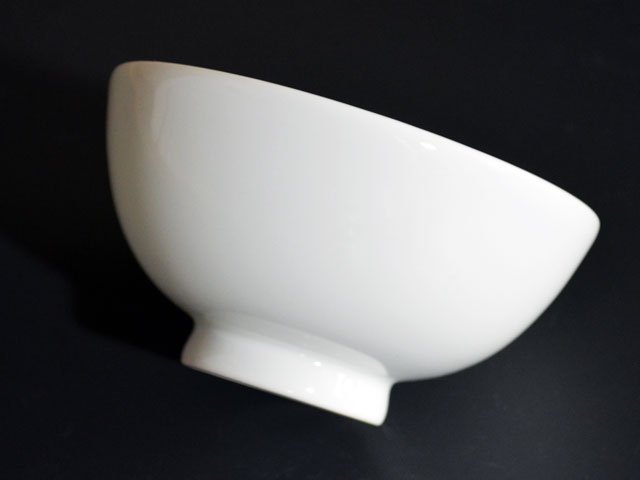 Japanese Rice Bowl - Hakuji Peony Porcelain, Hand Carved by Mikihiko Yamaguchi