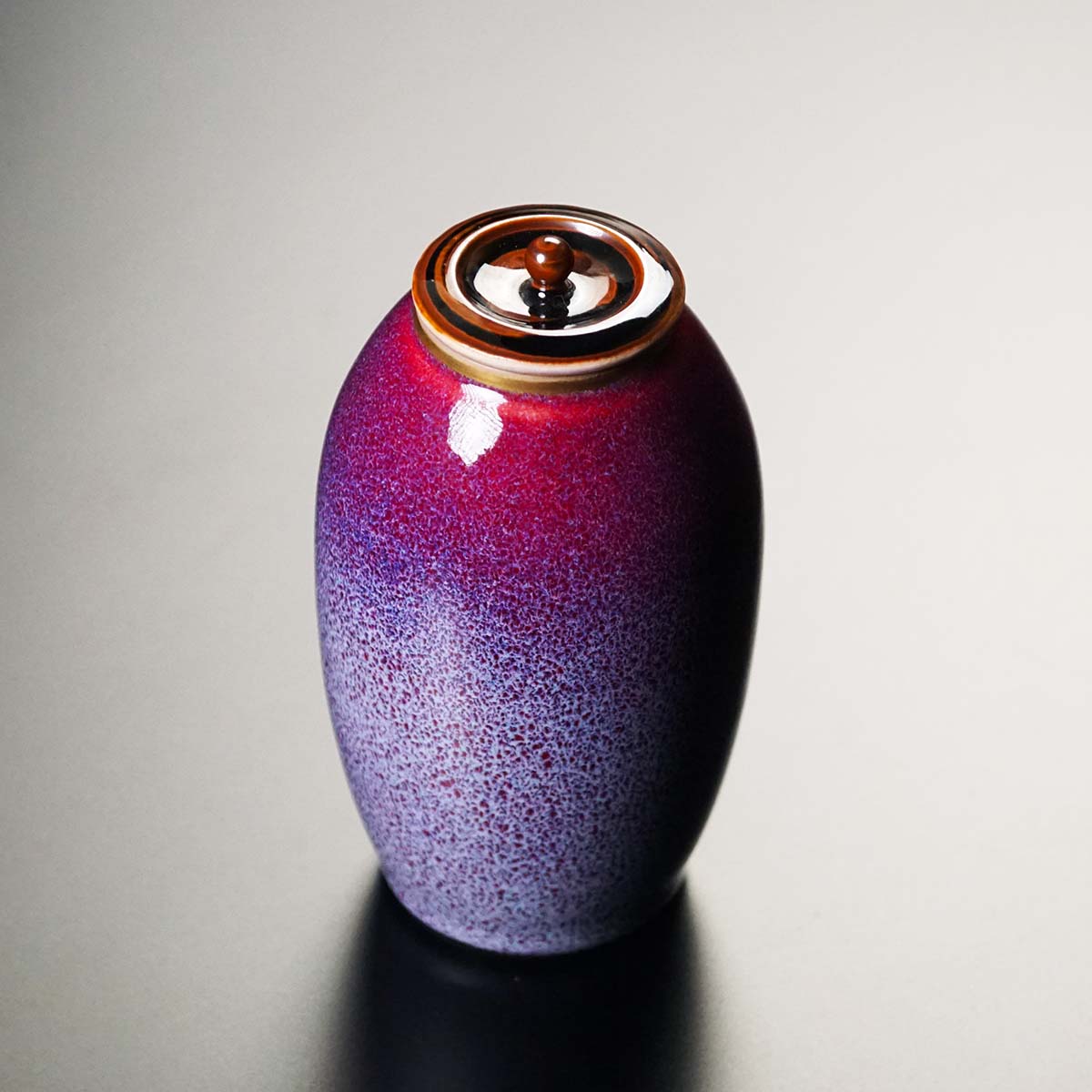 Chaire (Tea Caddy) Shiko-Shinsha, Purple-Red - Shinemon Kiln, Arita Ware