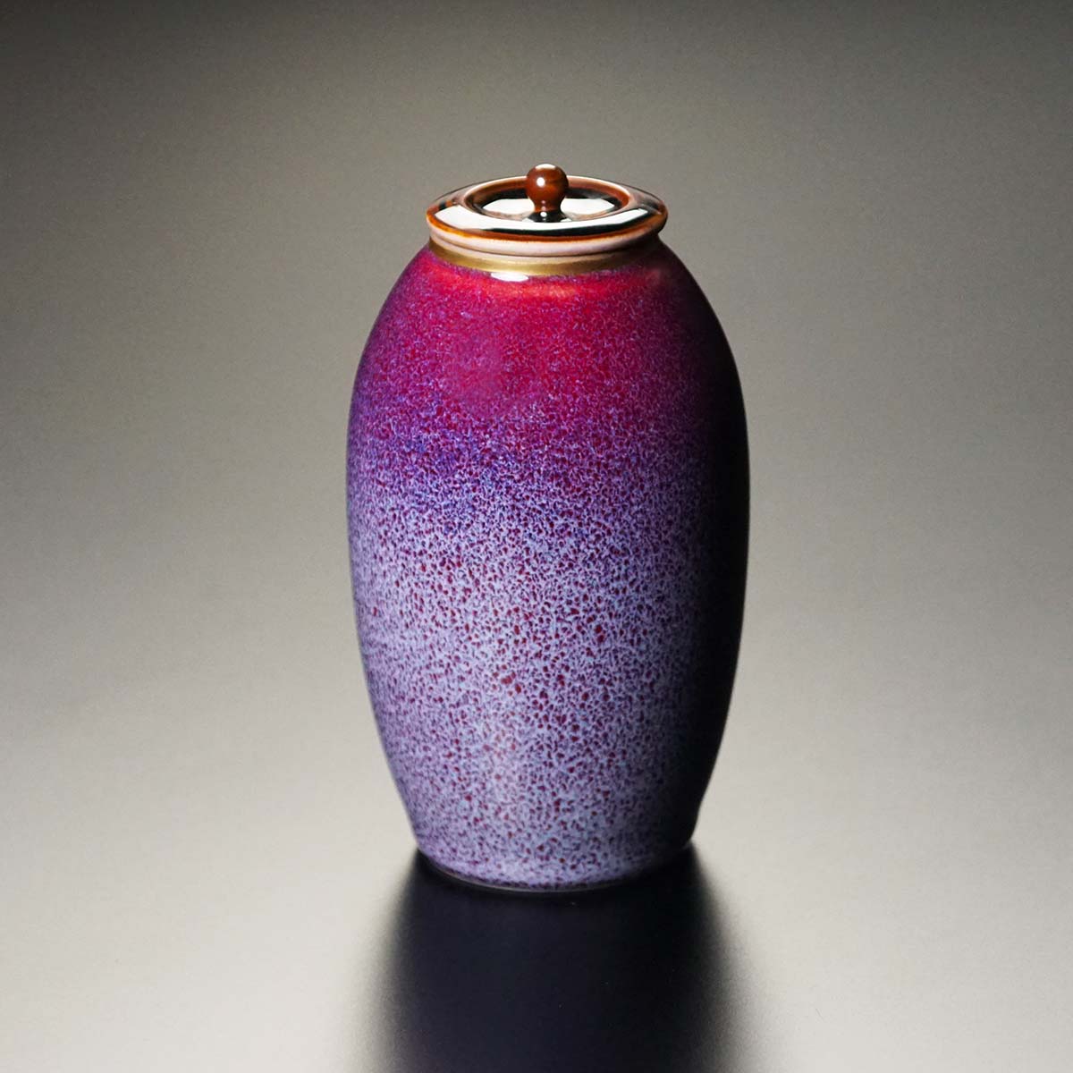 Chaire (Tea Caddy) Shiko-Shinsha, Purple-Red - Shinemon Kiln, Arita Ware