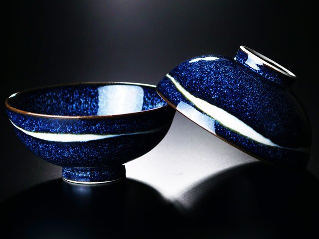 Shinemon Kiln Pair of Rice Bowls "Ginga" (Galaxy) - Arita Ware