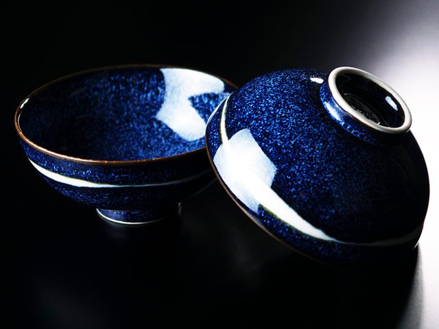 Shinemon Kiln Pair of Rice Bowls "Ginga" (Galaxy) - Arita Ware