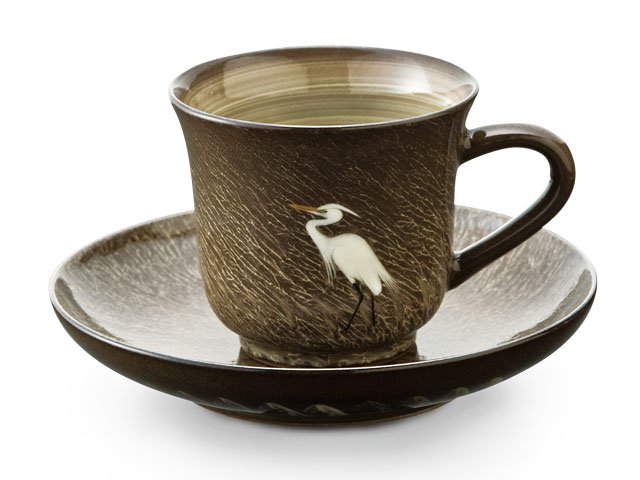 Gagyu Kiln Coffee Cup - Egret Design, Arita Ware