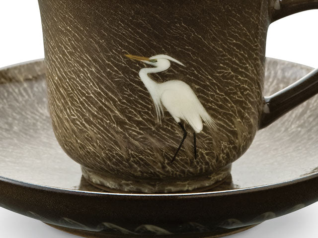 Gagyu Kiln Coffee Cup - Egret Design, Arita Ware