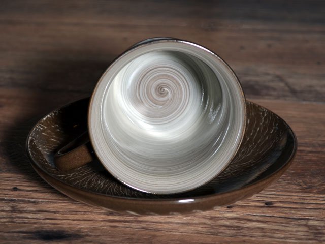 Bol à café or/platine brillant Étoile bleue « Yoko Gekko »