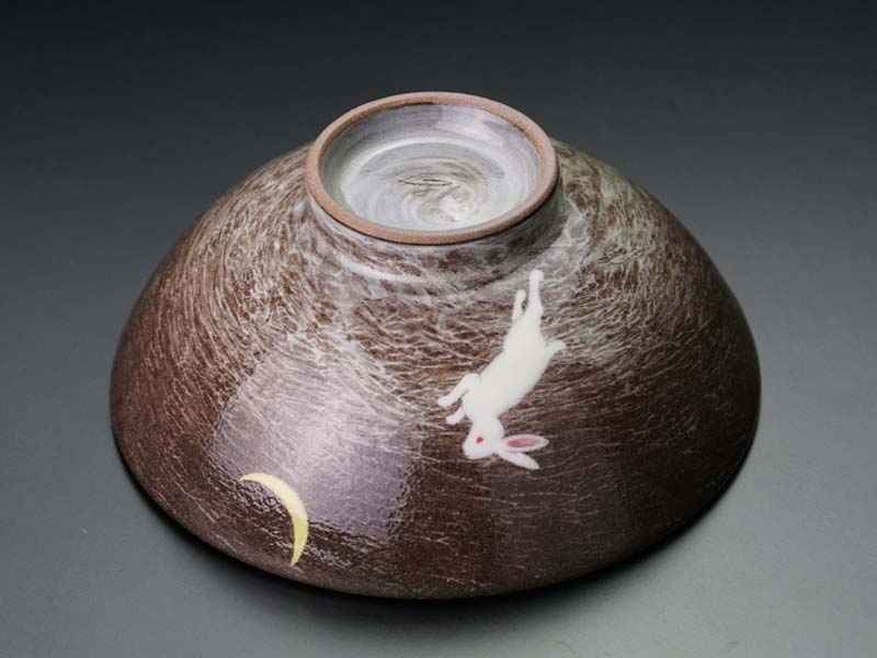 Gagyu Kiln Japanese Rice Bowl - Moon Rabbit, Arita Ware