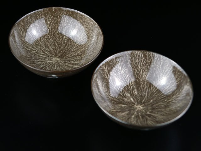 Gagyu Kiln Pair of Rice Bowls - Egret Design, Arita Ware