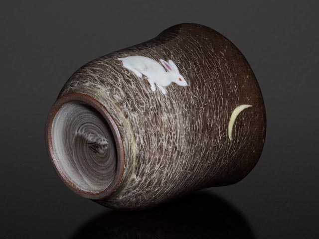 Ensemble Mutsuzoroi « lièvre de lune » – bols à riz et yunomi, four Gagyu