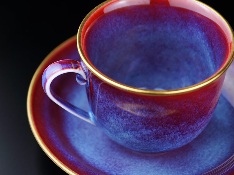 Shinemon Kiln Coffee Cup "Saiun" - Gold Decoration, Arita Ware