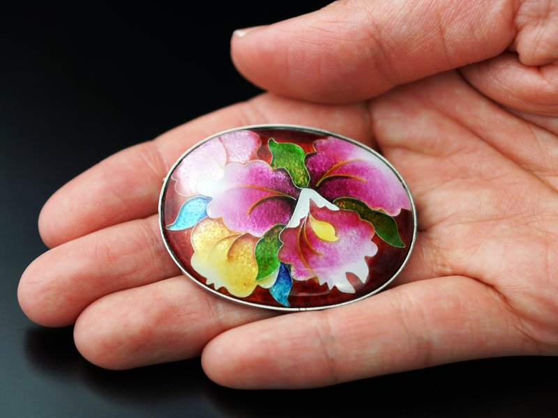 Sankougei Pure Silver Cloisonne Pendant - Kyoto Shippo (3 Colours)