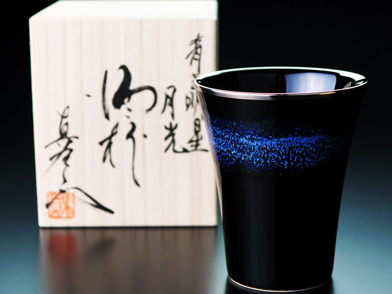 Japanese Whisky Glass "Gekkou" - Platinum Decoration, Shinemon Kiln, Arita Ware
