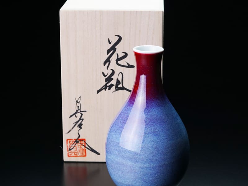 真右卫门窑鹤首花瓶「彩云」- 有田烧