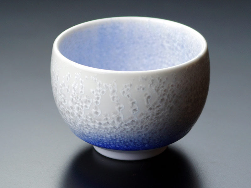 Shinemon Kiln Sake Cup (Guinomi) "Aizome-Suiteki" Indigo Dewdrops - Arita Ware