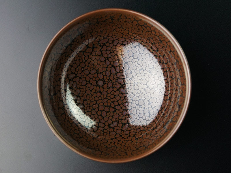 Shinemon Kiln Pair of Rice Bowls "Ryurin Yuteki Tenmoku" - Arita Ware