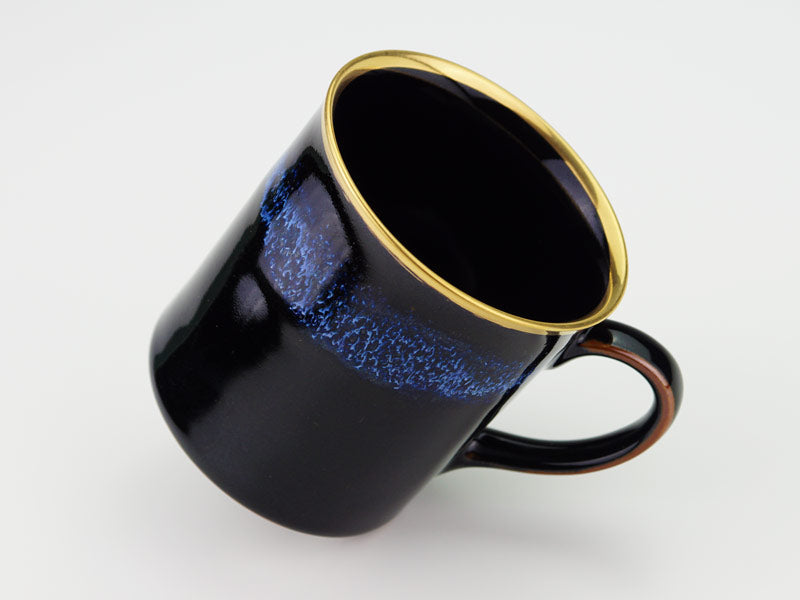 Shinemon Kiln Coffee Mug "Aoki-Myojo" Youkou - Gold Decoration, Arita Ware
