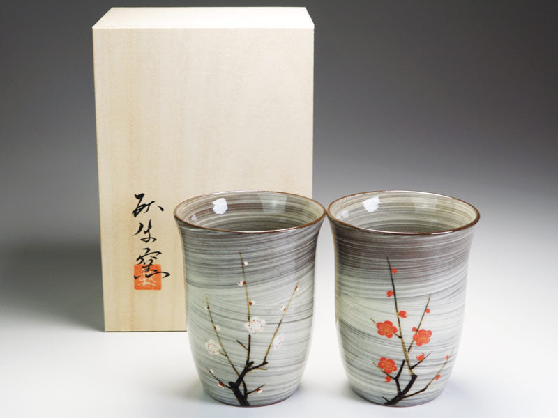 Four Gagyu, paire de verres à whisky japonais – pruniers rouge et blanc