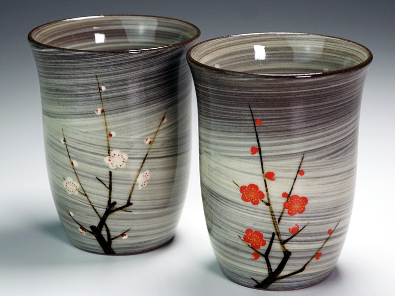 Four Gagyu, paire de verres à whisky japonais – pruniers rouge et blanc