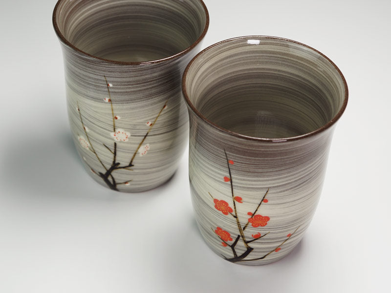 Four Gagyu, paire de verres à whisky japonais – pruniers rouge et blanc
