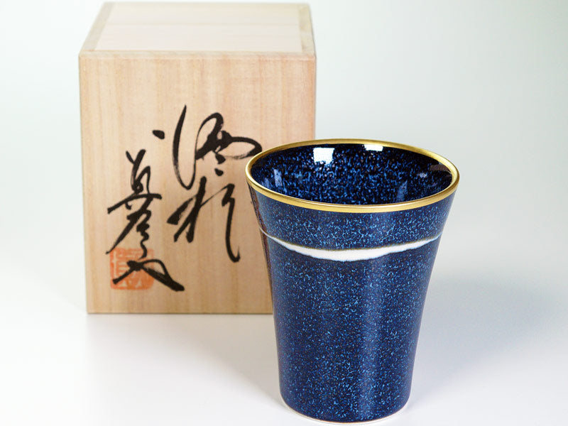 Japanese Whisky Glass "Seiten" Ginga - Gold Decoration, Shinemon Kiln