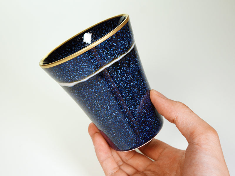 Japanese Whisky Glass "Seiten" Ginga - Gold Decoration, Shinemon Kiln