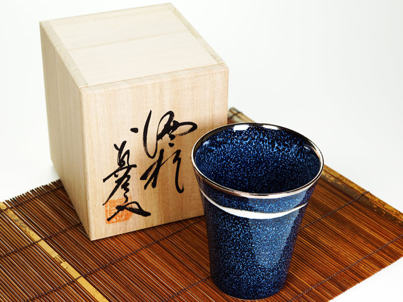 Japanese Whisky Glass "Seiten" Ginga - Platinum Decoration, Shinemon Kiln