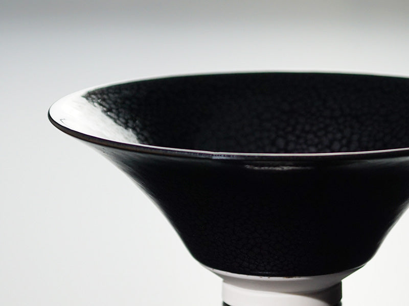 Flat Matcha Bowl (Chawan) - Oil-Spot Tenmoku, Shinemon Kiln, Arita Ware