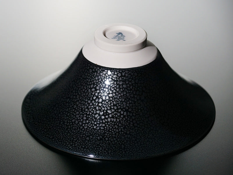 Flat Matcha Bowl (Chawan) - Oil-Spot Tenmoku, Shinemon Kiln, Arita Ware