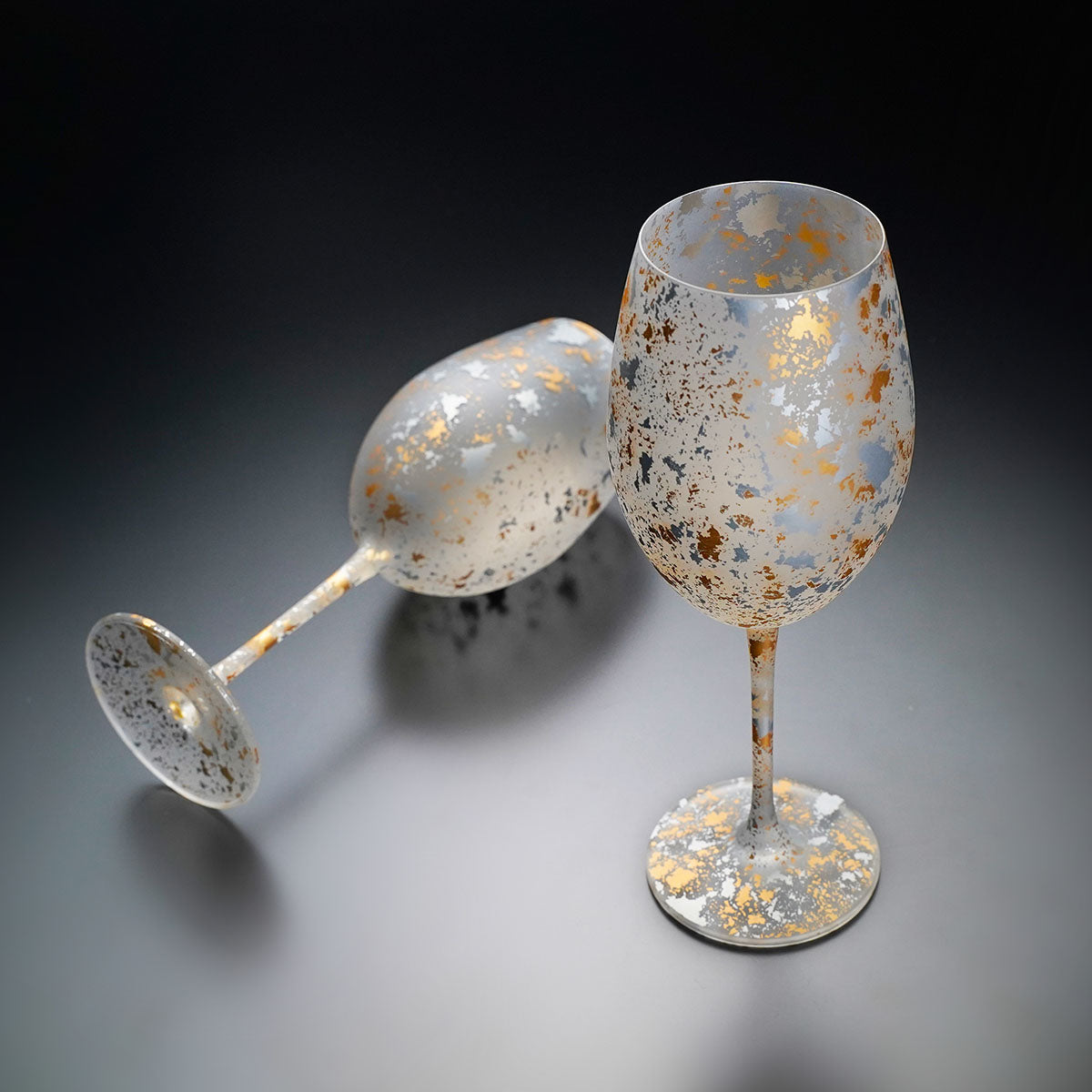 山中漆器 -【喜箔玻璃】葡萄酒对杯“Albus”