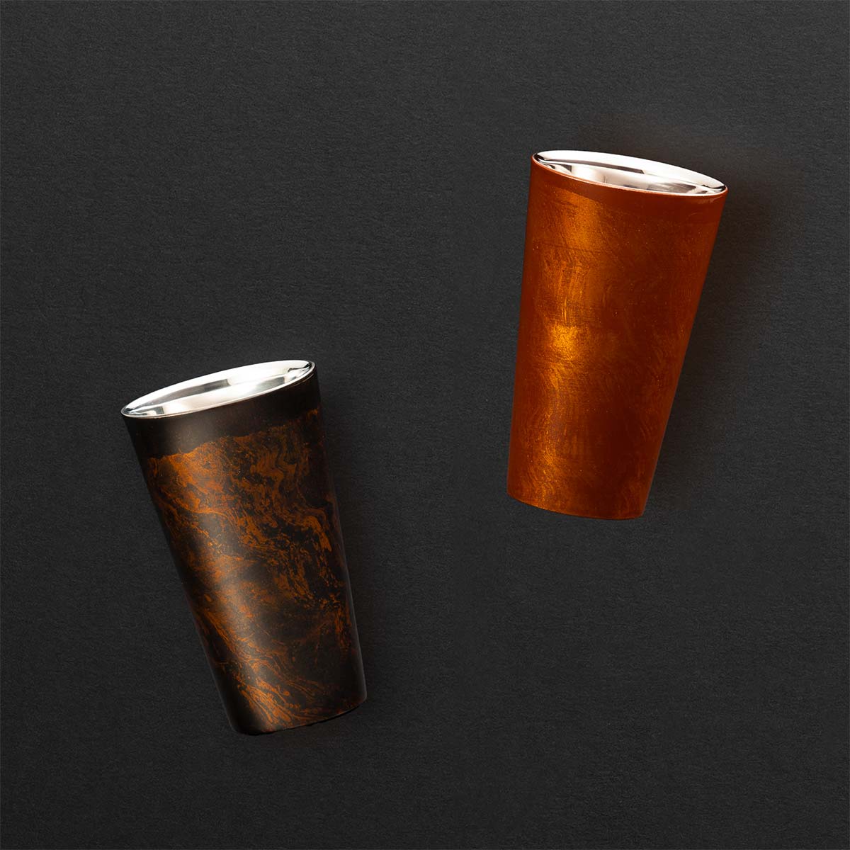 Shima Cup Pair Beer Glasses "Byakudan" - Yamanaka Lacquerware