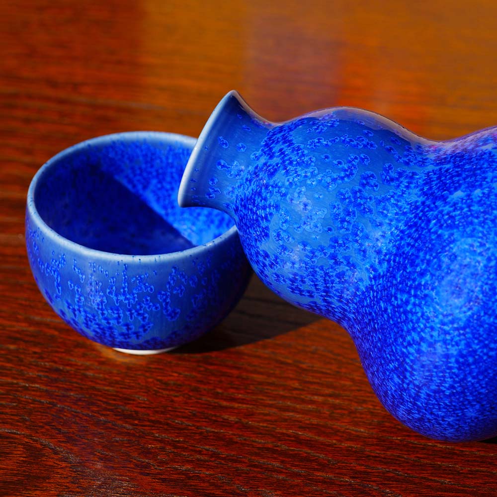Service à Saké en Forme de Gourde, Lapis Lazuli
