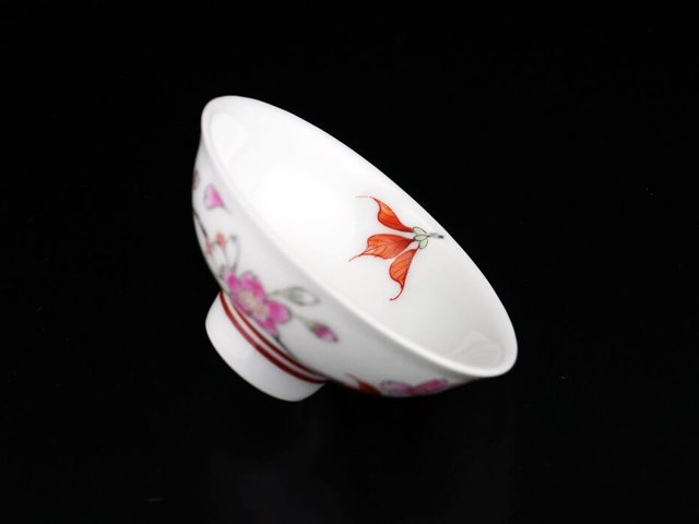 Arita Ware Cherry Blossoms Ochoko Sake Cup - Hand Written by Obata Yuji