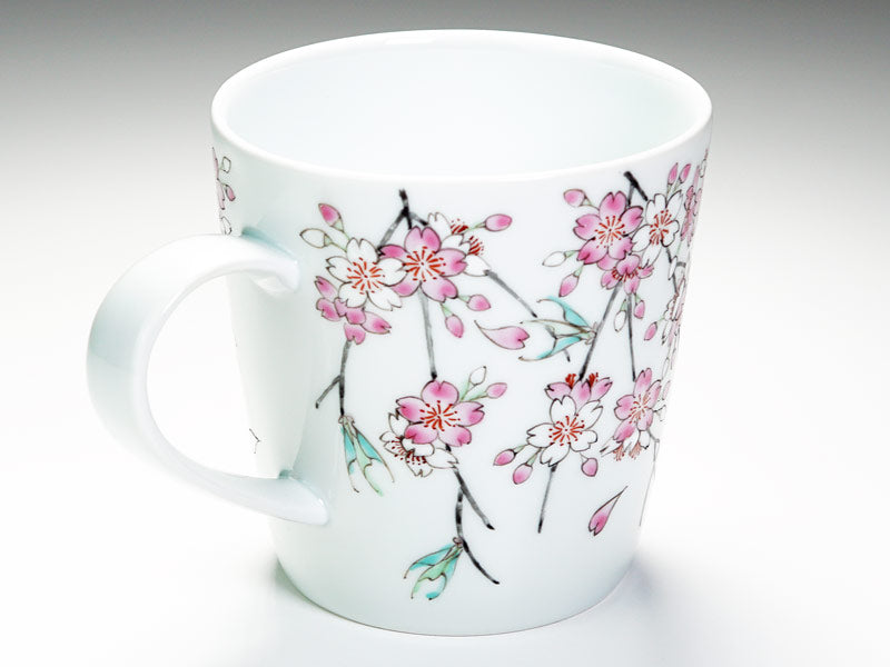 Arita Ware Gokusai Cherry Blossoms Coffee Mug - Hand Written by Obata Yuji