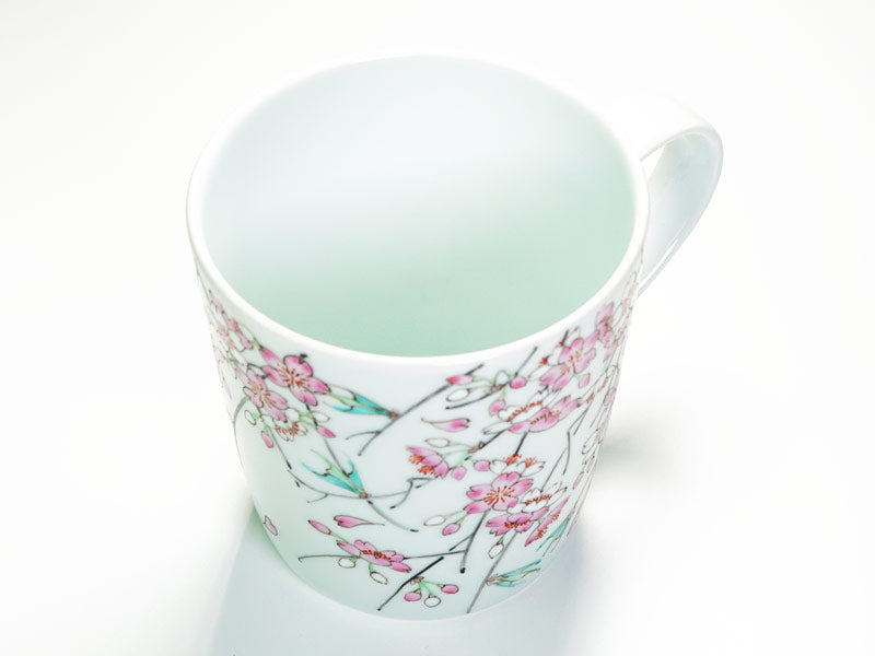 Arita Ware Gokusai Cherry Blossoms Coffee Mug - Hand Written by Obata Yuji