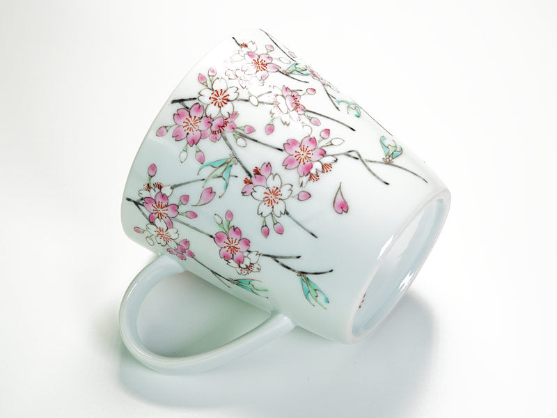 Arita Ware Gokusai Cherry Blossoms Coffee Mug - Hand Written by Obata Yuji