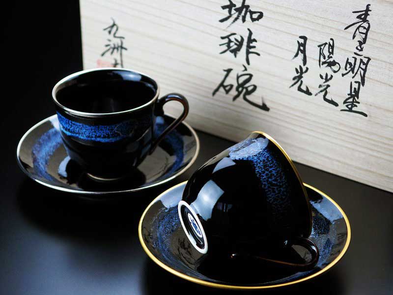 Bol à café or/platine brillant Étoile bleue « Yoko Gekko »