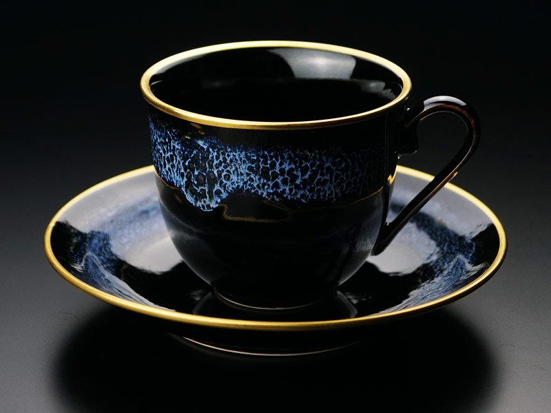 Bol à café or/platine brillant Étoile bleue « Yoko Gekko »