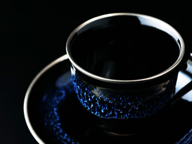Bol à café or/platine brillant Étoile bleue « Yoko Gekko »