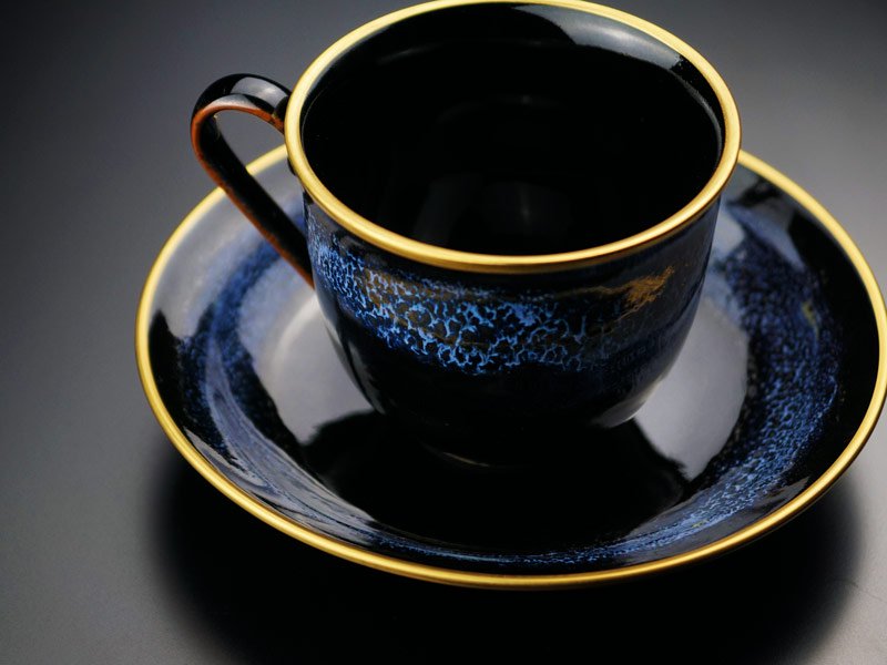Bol à café or/platine brillant Étoile bleue « Yoko Gekko »