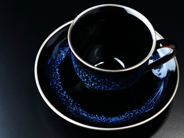 Bol à café or/platine brillant Étoile bleue « Yoko Gekko »