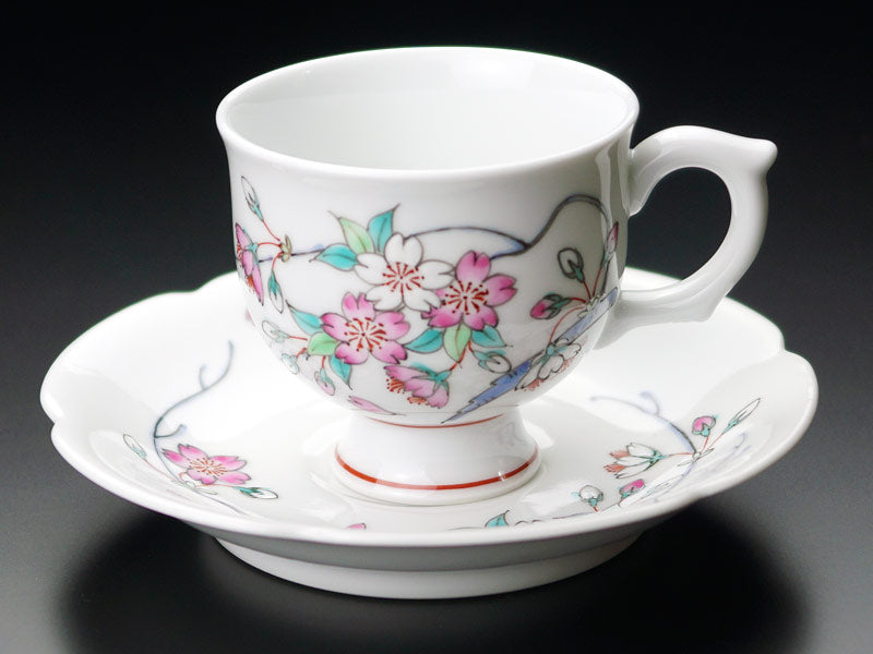 tasse à café image colorée fleurs de cerisier
