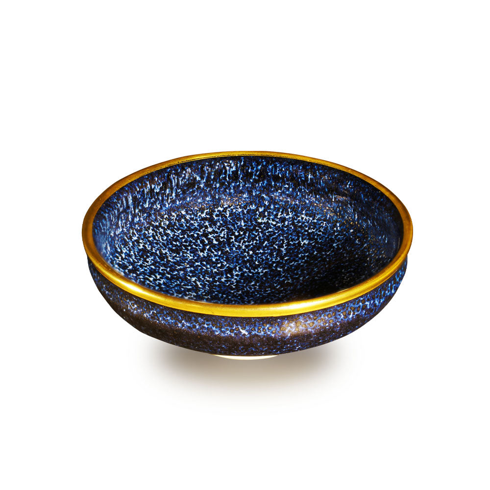 Coupe à saké plate type tenmoku Ginga Honkinsai