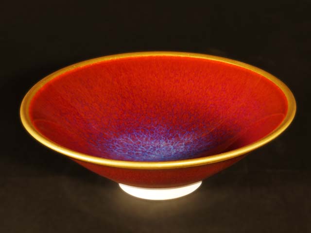 Tasse à saké, cinabre, couleur or véritable
