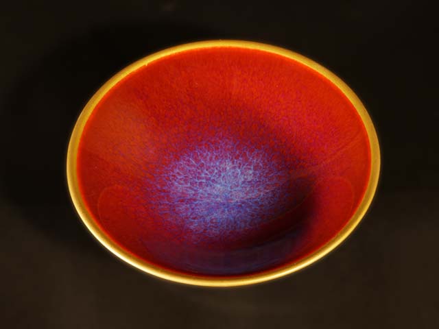 Tasse à saké, cinabre, couleur or véritable