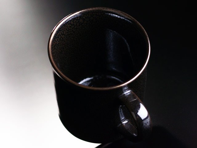 Tasse Yuteki Tenmoku argentée