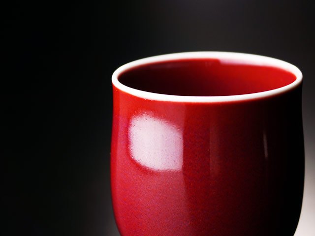 Paire couple tasse à thé Arita ware Yohen cinabre