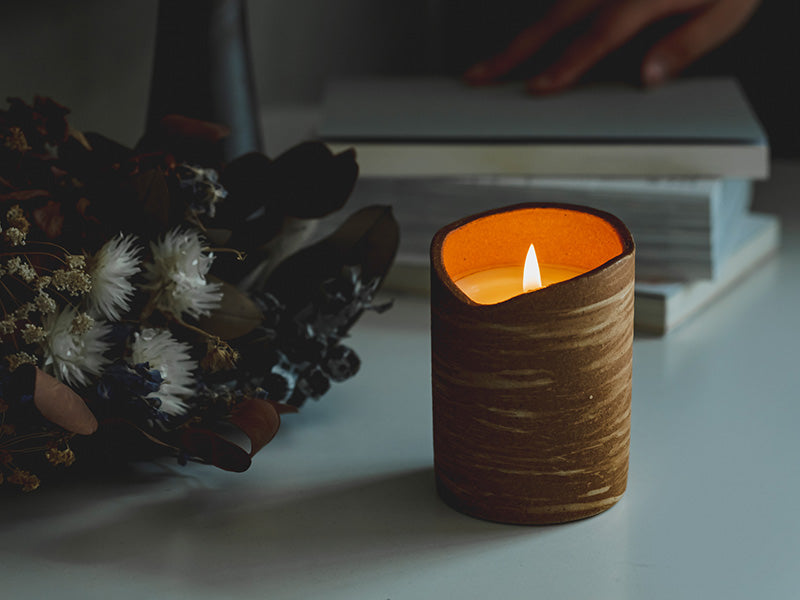 Shigaraki Ware Akikaze Aroma Candle - Designed by Huukyou