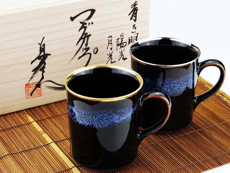 Shinemon Kiln Aoki-Myojo Youkou Gekkou Pair Coffee Mug - Arita Ware